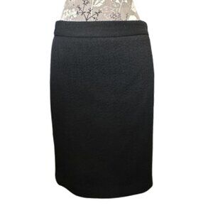DKNY Women's Small Black Midi Straight/Pencil Wool Blend Fully Lined Skirt